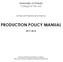 PRODUCTION POLICY MANUAL