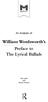 William Wordsworth s Preface to The Lyrical Ballads