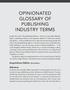 OPINIONATED GLOSSARY OF PUBLISHING INDUSTRY TERMS