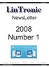 2008 Number 1. NewsLetter. LinTronic. NewsLetter.
