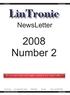 2008 Number 2. NewsLetter. LinTronic. NewsLetter.