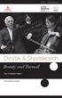 2012 SEASON. Dvořák & Shostakovich. Beauty and Turmoil. Thu 11 October 1.30pm. Thursday Afternoon Symphony