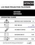 50V500 60V500 LCD REAR PROJECTION TELEVISION OPERATING GUIDE IMPORTANT SAFETY INSTRUCTIONS 2-3 FIRST TIME USE THE REMOTE CONTROL