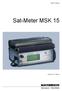 Owner s Manual. Sat-Meter MSK 15. Order No.: