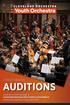 SEASON AUDITIONS. Application form available at clevelandorchestrayouthorchestra.com/auditions Application deadline: Friday, March 29