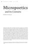 Micropoetics. and Its Contexts. Elżbieta Winiecka