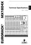 ENGLISH. Technical Specifications. Version 1.1 May 2000 EURORACK MX1804X.