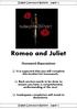 English Literature Revision paper 1. Romeo and Juliet. Homework Expectations: It is expected that you will complete this booklet for homework.