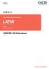LATIN. J282/02 05 Literature GCSE (9 1) Candidate Style Answers. J282 For first teaching in