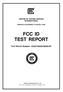 CENTRE OF TESTING SERVICE INTERNATIONAL OPERATE ACCORDING TO ISO/IEC FCC ID TEST REPORT
