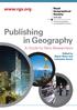 Publishing in Geography A Guide for New Researchers