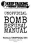 UNOFFICIAL BOMB DEFUSAL MANUAL. Version (UNOFFICIAL) 990. Verification Code: 724. Revision 2