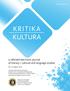 KRITIKA KULTURA. a refereed electronic journal of literary / cultural and language studies. No. 27, August ISSN: x