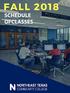 FALL 2018 SCHEDULE OF CLASSES