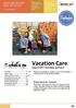 Vacation Care. Sept/Oct holiday period