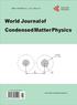 World Journal of Condensed Matter Physics, 2011, 1, Published Online May 2011 in SciRes (  TABLE OF CONTENTS