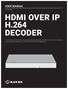 HDMI OVER IP H.264 DECODER