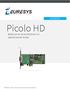 Picolo HD. MultiCam for Picolo HD Driver Picolo HD 3G DVI. EURESYS s.a Document version built on