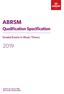 ABRSM. Qualification Specification. Graded Exams in Music Theory. Version 1.0: January 2019 Next review: January 2020