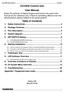 CU106W Control Unit User Manual. Table of Contents
