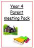 Year 4 Parent meeting Pack