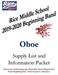 Oboe This packet contains important information about joining the Rice Raven Beginning Band. Please keep it in a safe place.