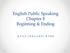 English Public Speaking Chapter 8 Beginning & Ending 复旦大学 英语公众演说 教学团队