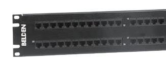 Patch Panels compatible with color icons and dust covers KeyConnect patch panels feature Belden CAT5E KeyConnect connectors with patented leadframe technology Single-port modularity on REVConnect and