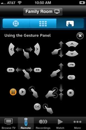 The gesture panel puts you in control with