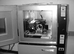 Figure 4. Large-venue XGA 500W engine installed in temperature chamber for temperature testing.