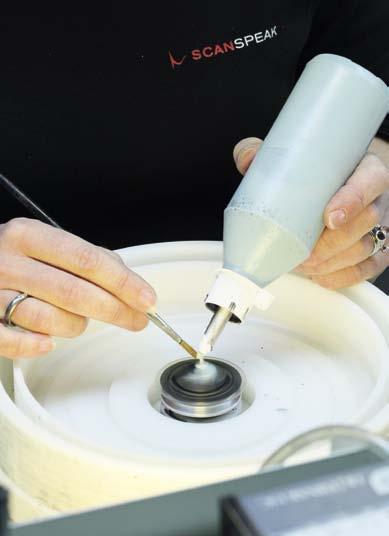 control and adjust sound performance when different types of glue is applied on the cone, dust cap or surround.