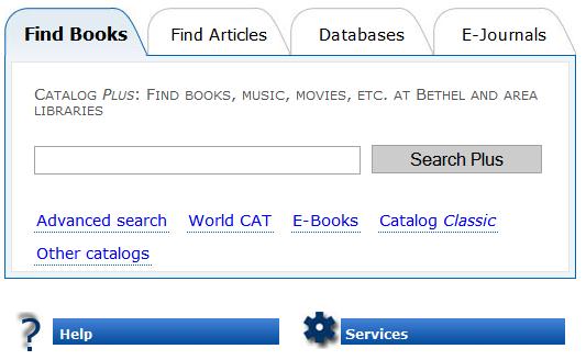 Introduction to the Tabs Find Books: Use this to do a quick search of the catalog.