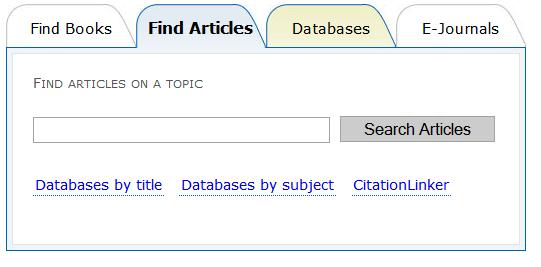 Introduction to the Tabs Provides a list of databases & descriptions in order by title.