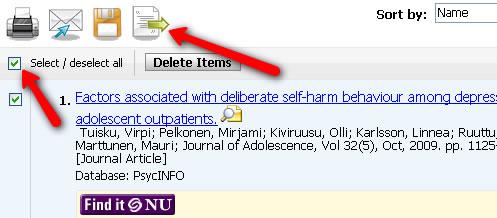 Select all references in your folder and click the export button. Follow the instructions on the resulting page to export the references to EndNote.