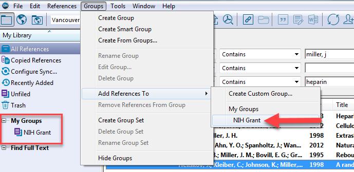 window (similar to creating a playlist in itunes). From the Groups menu, select Add References To and then select either the name of an existing custom group or Create Custom Group.