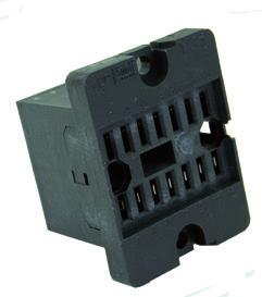 5 mm terminals) Screw socket, rail mount, front connection (9 mm terminals) Spring clamp socket,