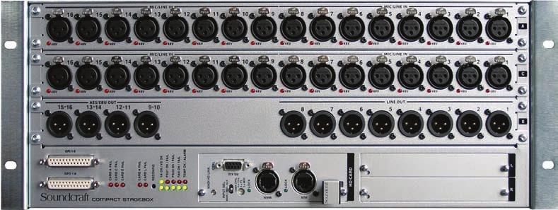 The D21m is the I/O architecture for Studer as well as Soundcraft Vi digital mixing systems and allows connection to most popular digital formats, including CobraNet, AVIOM A-Net 16, EtherSound, ADAT