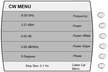 2. Press the To Cable Cal Execution Menu softkey. See figure 10. CABLE CAL: Interface Giga-tronics 8650 RS-232 Device Name Interface To Cable Cal Execution Menu Figure 10 3.