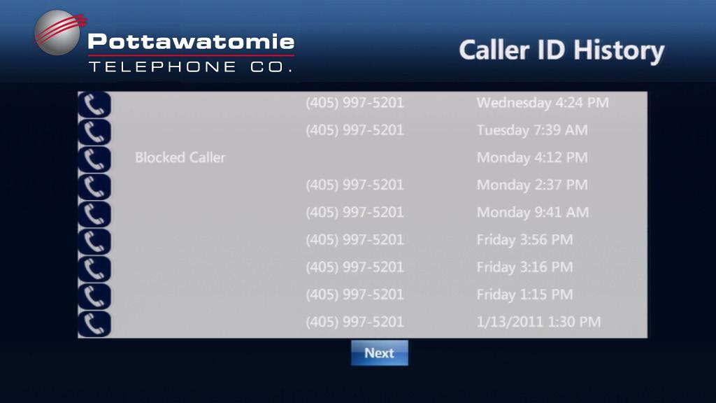 Caller ID On Your TV If you have Caller ID on your Pottawatomie home phone, you can see the name and
