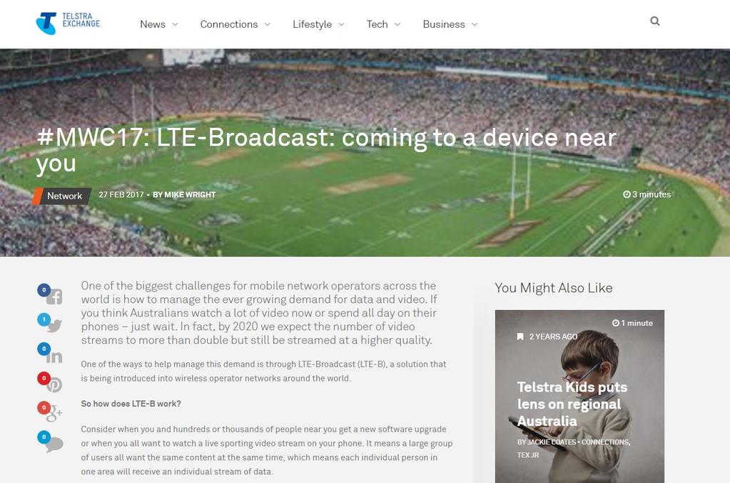 Telstra to launch LTE-Broadcast large scale 2H2017 8 Nokia 2017 ulrich.