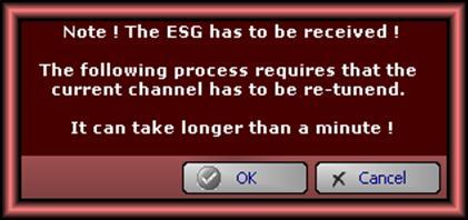 1 Figure 13 : ESG display The ESG analysis starts automatically after successfully tuning a channel. Note: The reception of an ESG can take more than a minute.