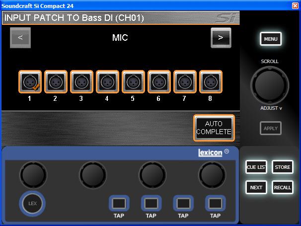Patching The patching system on the Si PERFORMER allows almost any source to feed any channel and any mix to feed any output; the following functionality is available: Input Patch Source for an input