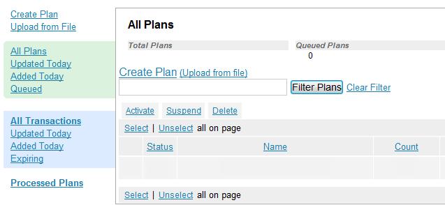 Creating a Recurring Plan Select Create Plan from the menu. Complete the fields to create a new plan and select the Create button.