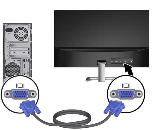 2. Connect a video cable. NOTE: The monitor will automatically determine which inputs have valid video signals.