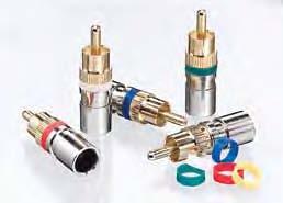 Ohm nominal impedance Gold-plated pin contact area Available in plenum versions RCA Connectors Constructed of nickel plated brass and gold