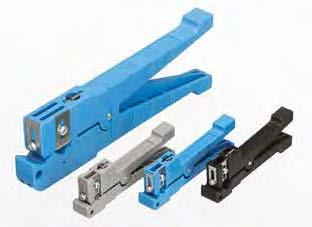 UTP/STP/Coaxial Cable Strippers n Adjustable blades can be set for any depth to help ensure nick-free stripping and slitting of cables Cyclops Data Cable Stripper n Fast, easy