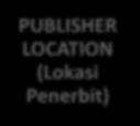 (Kod Palang) PUBLISHER LOCATION (Lokasi Penerbit) KEYWORD