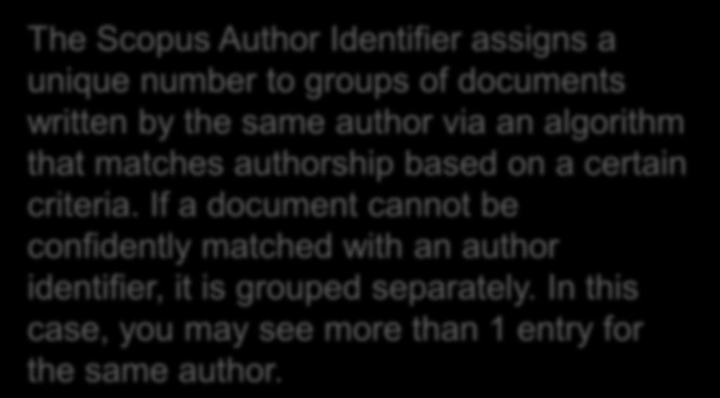 algorithm that matches authorship based on a certain criteria.
