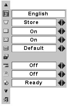 Setting Setting Menu Press MENU button to display the On-Screen Menu. Press Point 7 8 buttons to move the red-frame pointer to SETTING icon.