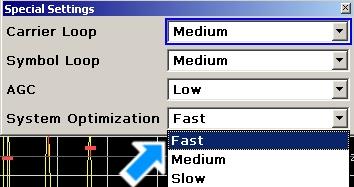 System optimization configuration a) Press the "MEAS" button located to the top right of the screen.